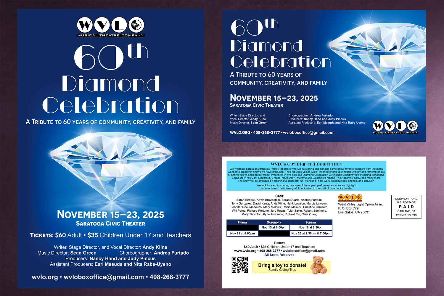 Promotional materials for WVLO's 60th Diamond Celebration